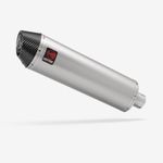 Lextek Stainless Steel RP1 Oval Exhaust Silencer Matt 400mm with Carbon Tip NEW