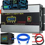 YQ Power Inverter DC24V to AC240V 2500W 5000W USB LCD Converter for Truck Lorry