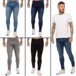 Kruze Mens Jeans Skinny Leg Slim Fit Super Stretch Denim Pants All Waist Sizes