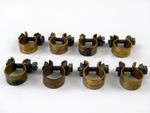 8x Vintage Brass 12mm Hose Clamps Jubilee Clips Made in England Fuel Petrol Pipe