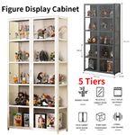 5-Tier Display Cabinet with Acrylic Doors Collectibles Toy Organizers 161cm New