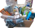 baby shower hamper luxury blue baby boy basket newborn mum to be boxed gift set