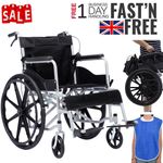 Wheelchair Lightweight Self Propelled Mag 24" Wheels Folding Brake Armrest Chair