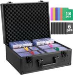6 Slots Graded Card Case Box for 600+ 35PT 3"x4" Toploaders Trading Sports Cards