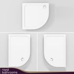 30mm Slimline Shower Enclosure Tray Quadrant / Offset Stone Tray & Free Waste
