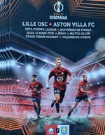 2026 LILLE LOSC v ASTON VILLA EUROPA LEAGUE ROUND OF 16 PROGRAMME FROM FRANCE