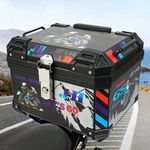 45L Waterproof Motorcycle Top Box Motorbike Rear Luggage Storage Carrier Box