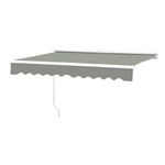 Grey Retractable Outdoor Patio Awning with Aluminum Frame, UV and Water Resistan