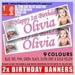 2x PERSONALISED PHOTO BANNER BANNERS BIRTHDAY CHRISTENING ANY EVENT PARTY EXPENS