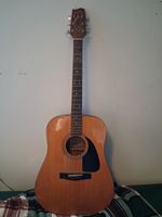 Acoustic Guitar 6-String Natural Finish with Leaf Soundhole Design