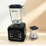 2-in-1 High Performance  Commercial Blender, 2L Plastic & Mini Jar with stirrer