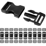Side Release Buckles Clips for Webbing Strap Squeeze Fasteners Delrin Plastic