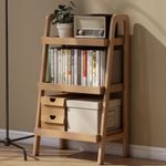 Vadisun 100% Solid Oak 3 Tier Ladder Shelf Natural 12.6x17.72x31.5 in