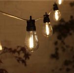 Solar Festoon Light Outdoor,15M/50FT Edsion Solar Light 20 bulbs with Remote