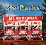 AMAZING, Wild West Original Beef Jerky 3 x 100g Pack. HIGH in PROTEIN