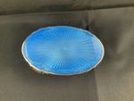 Antique Sterling Silver And Blue Guilloche Clothes Brush - Hallmarked  1902