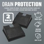 SET OF 2 HEAVY DUTY DRAIN COVER GARDEN GUTTER PIPE OUTDOOR DEBRIS LEAVES NEW
