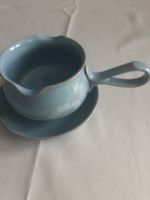 Denby Blue Dawn Fine Stoneware Gravy Sauce Boat/Jug  & Saucer  Made In England