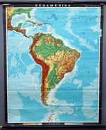 Map of South America Vintage Rollable Countrycore Wall Chart