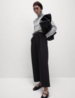 Marks & Spencer Womens Barrel Tailored Trousers in Black - M&S