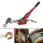 4 Ton Dual Gear Power Puller Heavy Duty 2 Hook Cable Puller Hand Winch Turfer UK