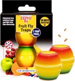 Zero In Fruit Fly Trap - Ready-Baited Indoor Fly Catcher Apple-Shaped Twin Pack