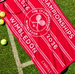 🎾🍓OFFICIAL 2026 WIMBLEDON TENNIS TOWEL STRAWBERRY RED W DRAWSTRING BAG NEW🍓🎾