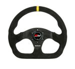 MOTAMEC FORMULA RACE STEERING WHEEL D SHAPE 320MM | BLACK SUEDE BLACK SPOKE