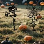 2 Pieces Skeleton Halloween Yard Stakes Halloween Decor Gothic Easy Installation