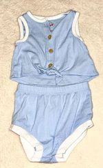 Cat & Jack Baby Girls Ribbed 2-Piece Tank Top and Bloomer Set, Light Blue