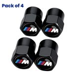 New 4x Dust Caps Tyre Valve Caps for BMW M Sport Black 1, 2, 3, 4, 5, 6 Series