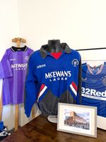 Adidas Rangers FC McEwan's Lager Training Drill Top Blue Long Sleeve Size 38/40