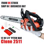 V-MODEST 2511 12" Petrol Chainsaw Saw 1/4'' Pitch Bar 25cc 2-Stroke Light Weight