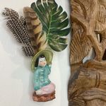 Vintage Chinese Wall Pocket Figural Vase Hanging