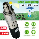 ZYIY 12V/24V Solar Submersible Water Pump Deep Well Pump Home 200W/260W Black