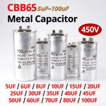 CBB65 Metal Capacitor 450V 5uf, 6uf to 80uf For Generator Compressor Air Pump