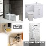 Complete Bathroom Suite L Shape Shower Bath Vanity Unit L shape With Options 