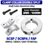 Inner Diameter 3mm-100mm Clamp Collar Double Split Shaft Collar Aluminium Alloy