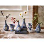 Wedgwood Jasperware Blue Vase Mini Bud Vase Classical Relief Vintage Gift