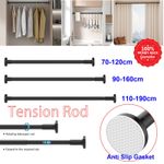 Telescopic Net Voile Tension Curtain Rail Pole Rod Rods Extendable Spring Loaded