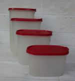 Tupperware Space Savers Modular Mates Red Lids - Various Sizes. Sold separately