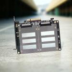 U.2 SSD to PCIe X8 Adapter PCIE 4.0 to Dual 2x U.2 SFF-8639 Disk Riser Card