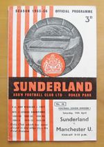 SUNDERLAND v MANCHESTER UNITED 1955/1956 Excellent Condition Football Programme