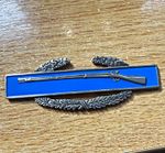 WWII US Army Combat Infantry Badge CIB Sterling Silver Blue Rifle Bar