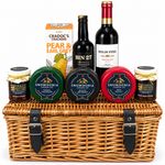Luxury Wicker Cheese Hamper with Port, Wine, Truckles, Crackers & Chutneys