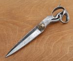 Antique Huge 15.5” 1.4kg heavy duty leather Tailors Scissors shears.