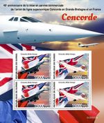 British Airways (BA) CONCORDE Airliner Aircraft Stamp Sheet (2020 Guinea)