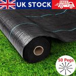 10M-50M Long Heavy Duty Weed Control Fabric Landscape Membrane Ground Cover+PEGS