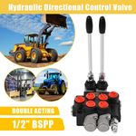 2 Spool Hydraulic Directional Control Valve 11GPM Adjustable Tractors Loaders AN