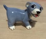Vintage 1950s 1960s Ceramic Blue Dog Figurine Big Eyes Japan Kitsch Puppy
